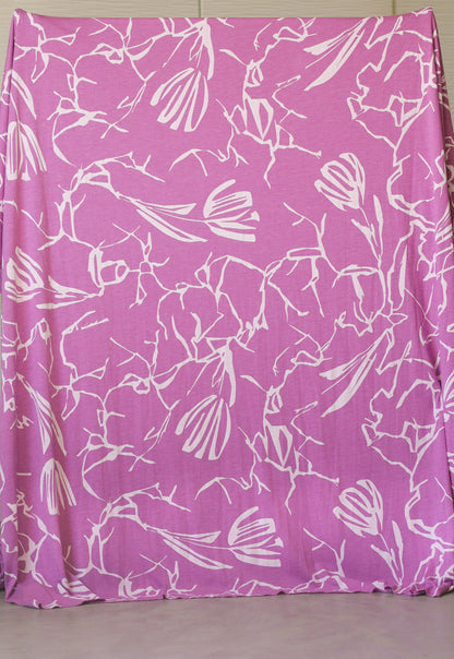 Cotton Blend Printed Jersey Knit - Orchid (1/2 yard)