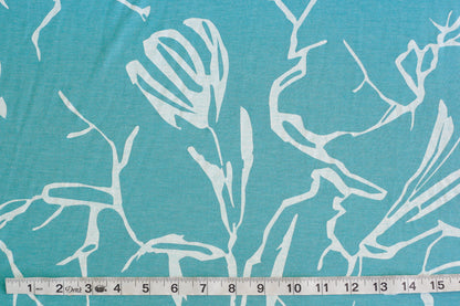 Cotton Blend Printed Jersey Knit - Azure (1/2 yard)