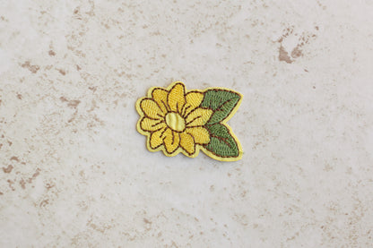 Iron On Patch - Yellow Flower (1.25"/3cm)