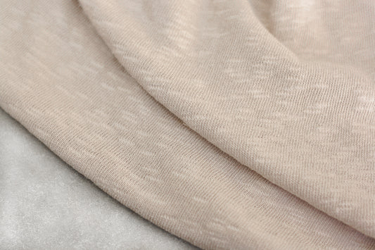 Textured Cotton Sweater Knit - Bone (1/2 yard)
