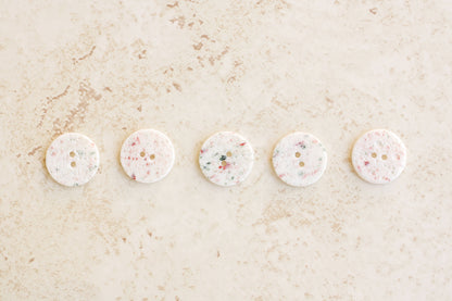 Set of 5 Medium Buttons - Pebbled Confetti (0.9"/23mm)