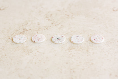 Set of 5 Medium Buttons - Pebbled Confetti (0.9"/23mm)
