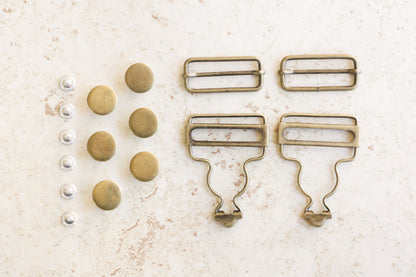 Overall Hardware Kit in Antique Brass