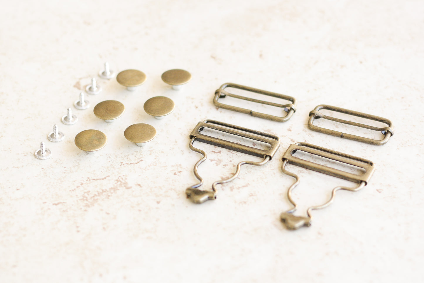 Overall Hardware Kit in Antique Brass